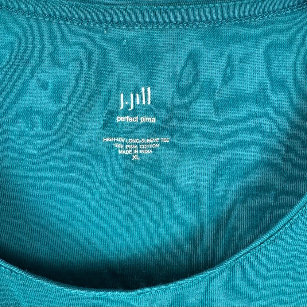J. Jill Perfect Pima Teal Long Sleeve T-Shirt Size XL - Picture 2 of 6